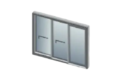 3 Pane - 2 doors slide