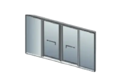 4 pane -2 middle doors slide to fixed